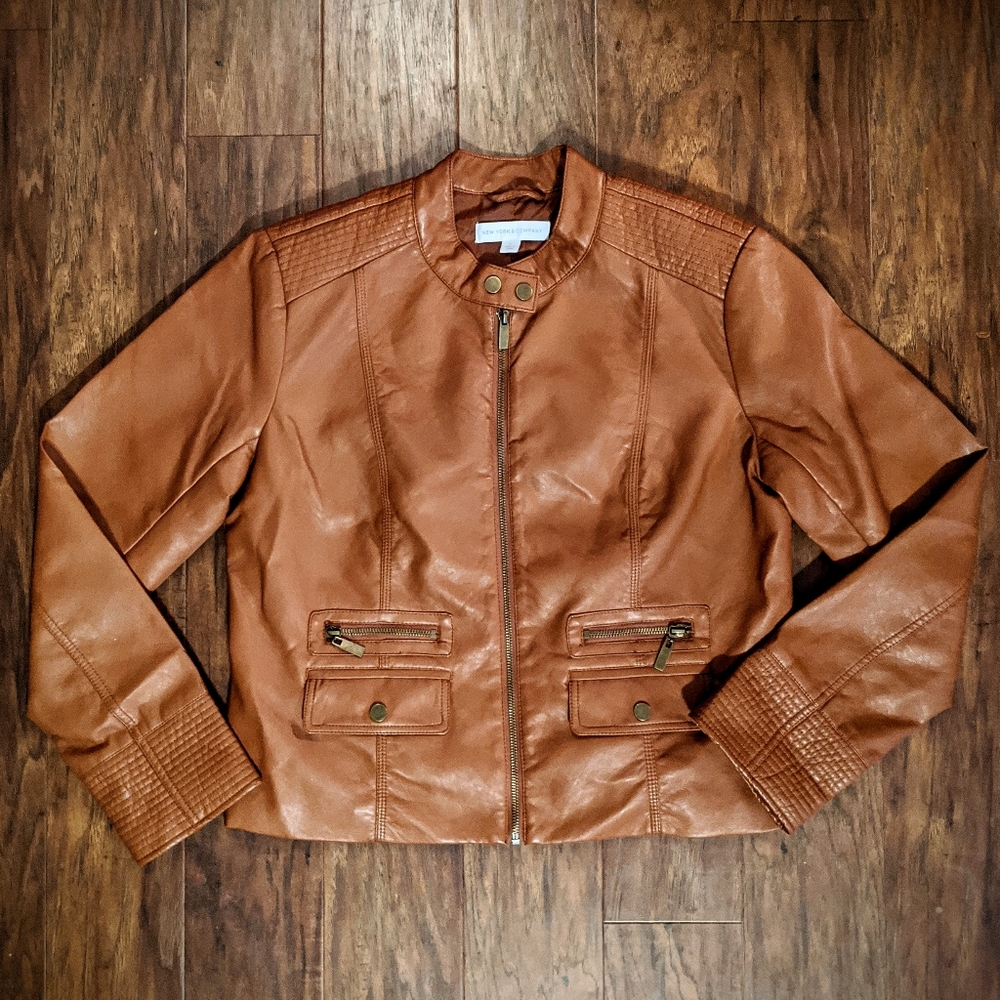 New York & Company Brown Moto Jacket